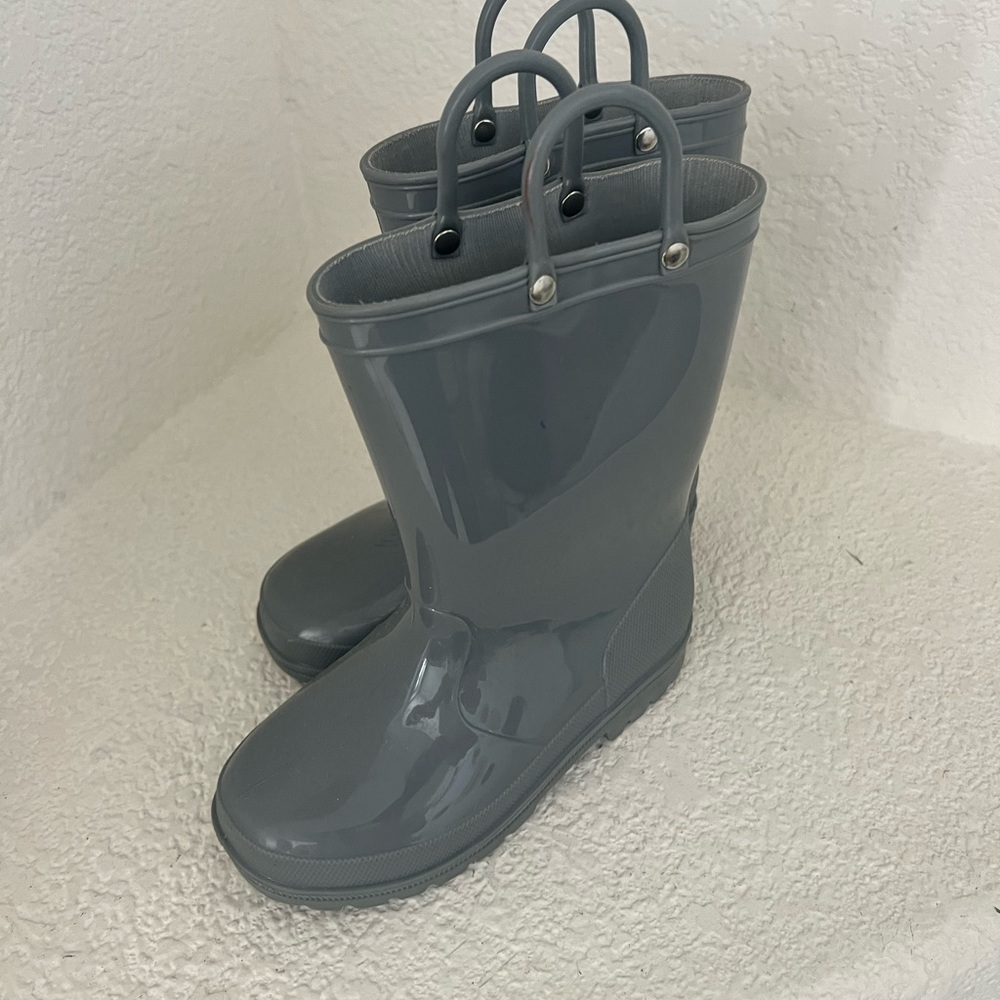 Grey Toddler Rain Boots, Size 12